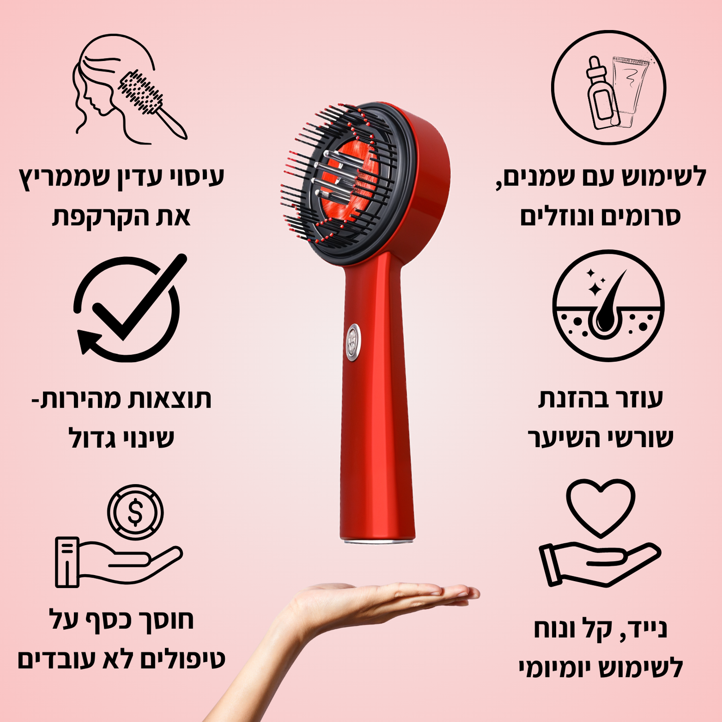 GrowBrush™ - מברשת עיסוי להצמחת השיער